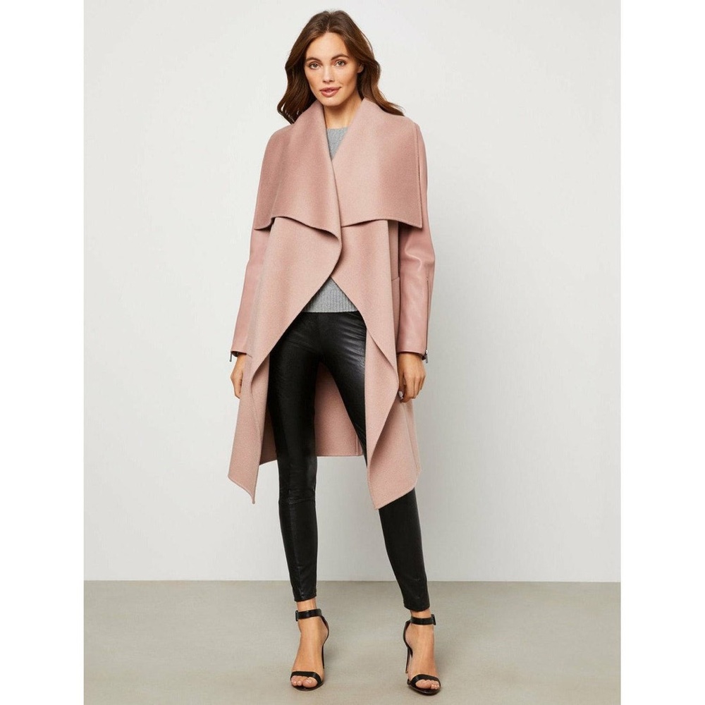 BCBGMAXAZRIA Women's Draped Front Wool Coat